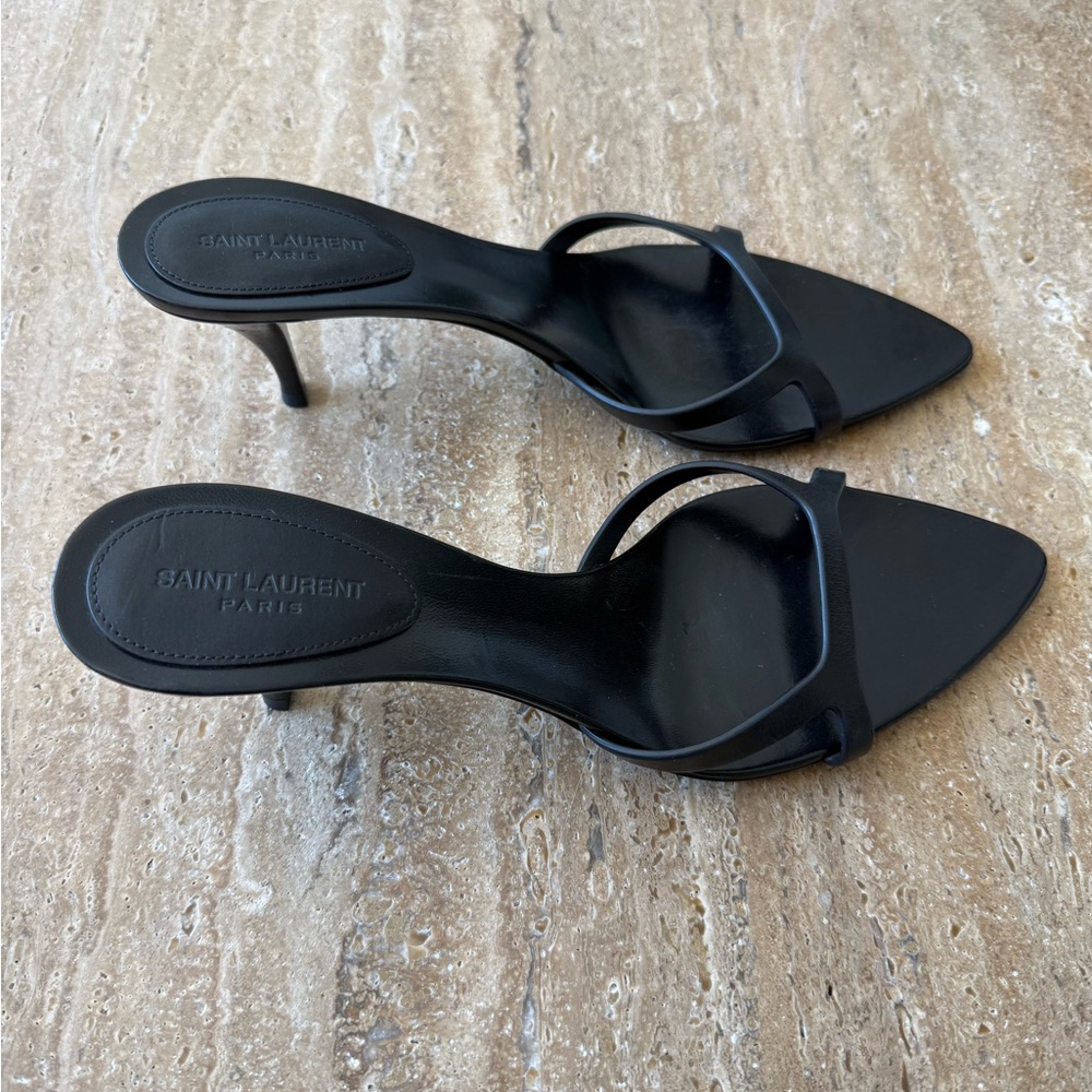 NWOB Saint Laurent Women's Carla High Heel Slide Sandals size 39 1/2 - Picture 5 of 8